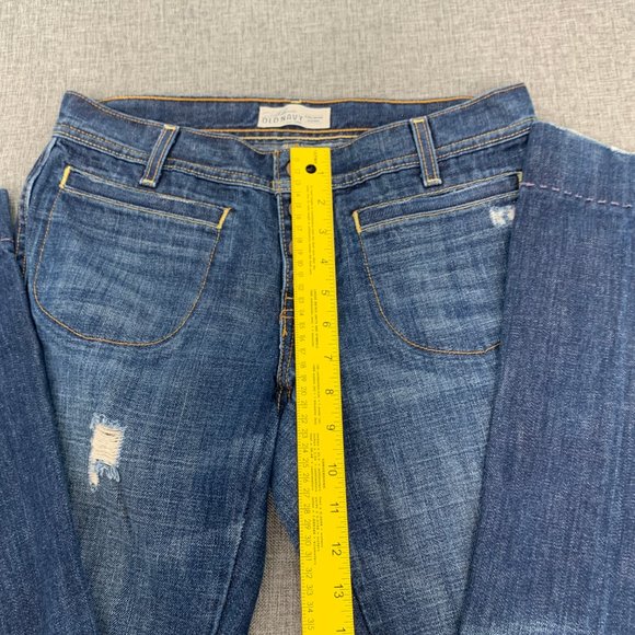Old Navy Ultra Low‎ Rise Slim Boot Jeans 100% Cotton Size 6 Distressed Button - Picture 7 of 15